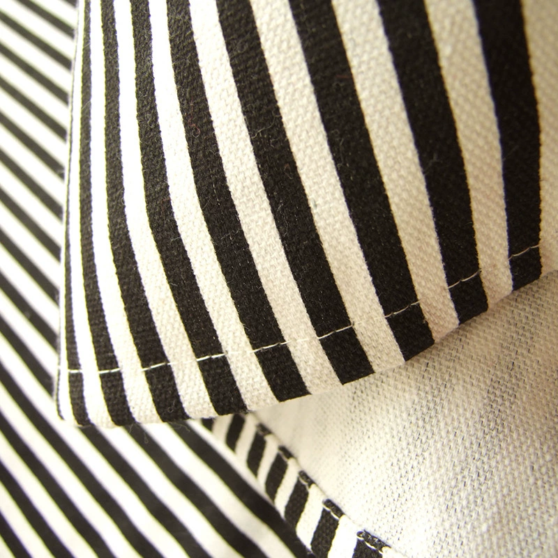 Black -and -white fine stripe canvas dining table cloth modern minimalist restaurant table cloth bar coffee table fabric cover towel wholesale