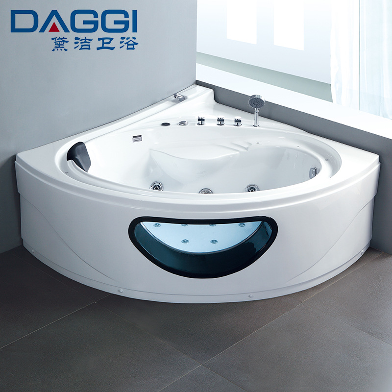 Fan-shaped Bathtub Corner Wall Bathroom Acrylic Double Hotel Adult Triangle Surf Heated Jacuzzi