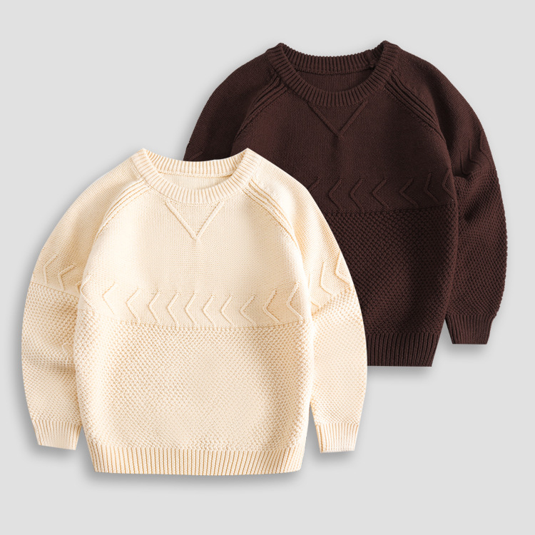 2018新款男女童针织衫儿童秋冬款百搭毛线衣宝宝圆领套头童装毛衣|ms