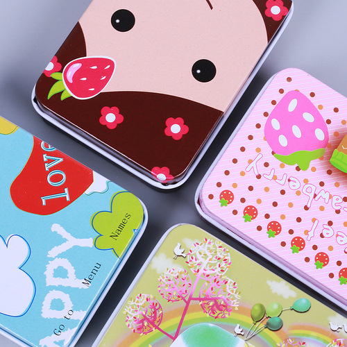 Creative Rectangle Tin Box, Cartoon Mini Card Storage Box, Hair Clip Accessory Small Tin Box Wholesale