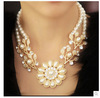 Fashionable short chain for key bag  from pearl, necklace, clothing, accessory, pendant, flowered, European style