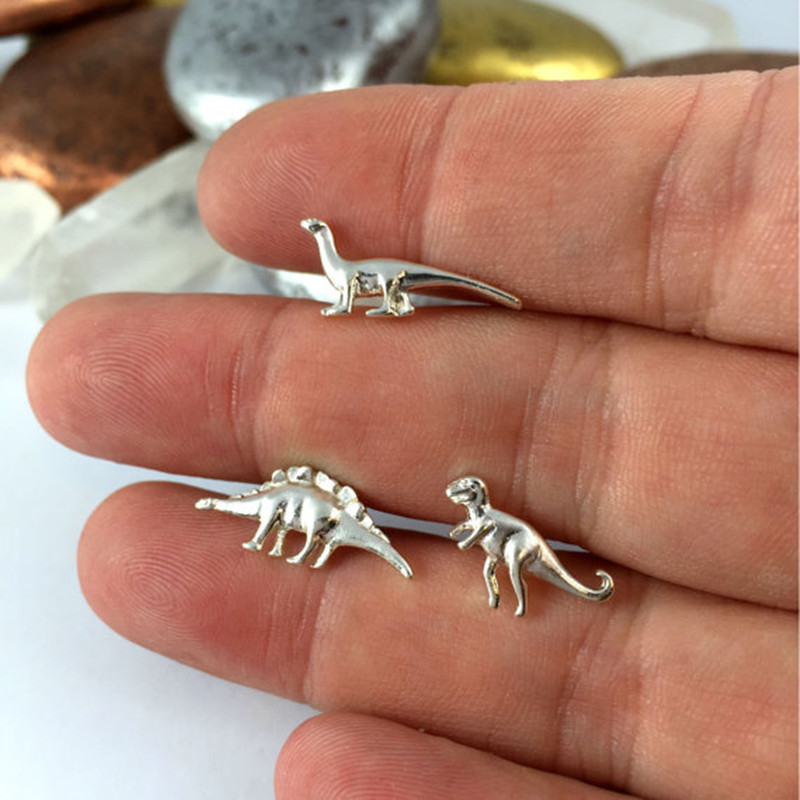 Earrings Gold Plated Silver Dinosaur Little Monster Earrings Wholesale display picture 25