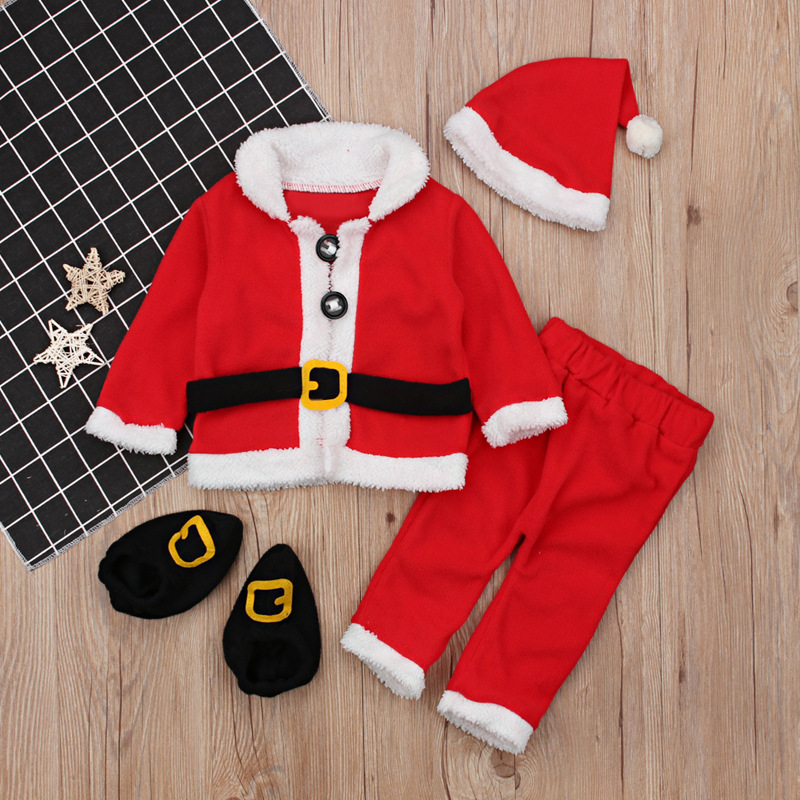 Christmas Fashion Solid Color Cotton Boys Clothing Sets display picture 3