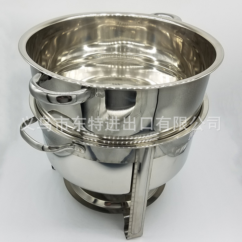 Factory direct sales of stainless steel dining stoves, straight-leg double-layer alcohol stoves, hotel and restaurant buffet stoves, hanging lid dining stoves detail image 4
