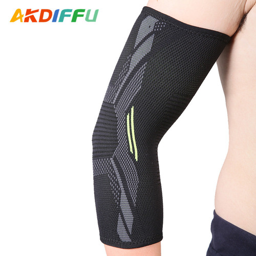 Outdoor sports goods nylon knitted elbow pads, three-dimensional compression straps to tighten, breathable, warm and protect the elbows
