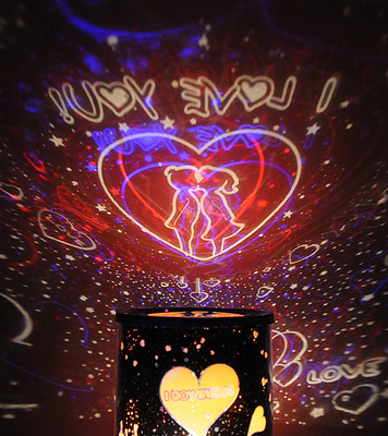 爆款浪漫星空投影灯星星月亮小夜灯USB灯投影仪LED圣诞台灯礼物|ms