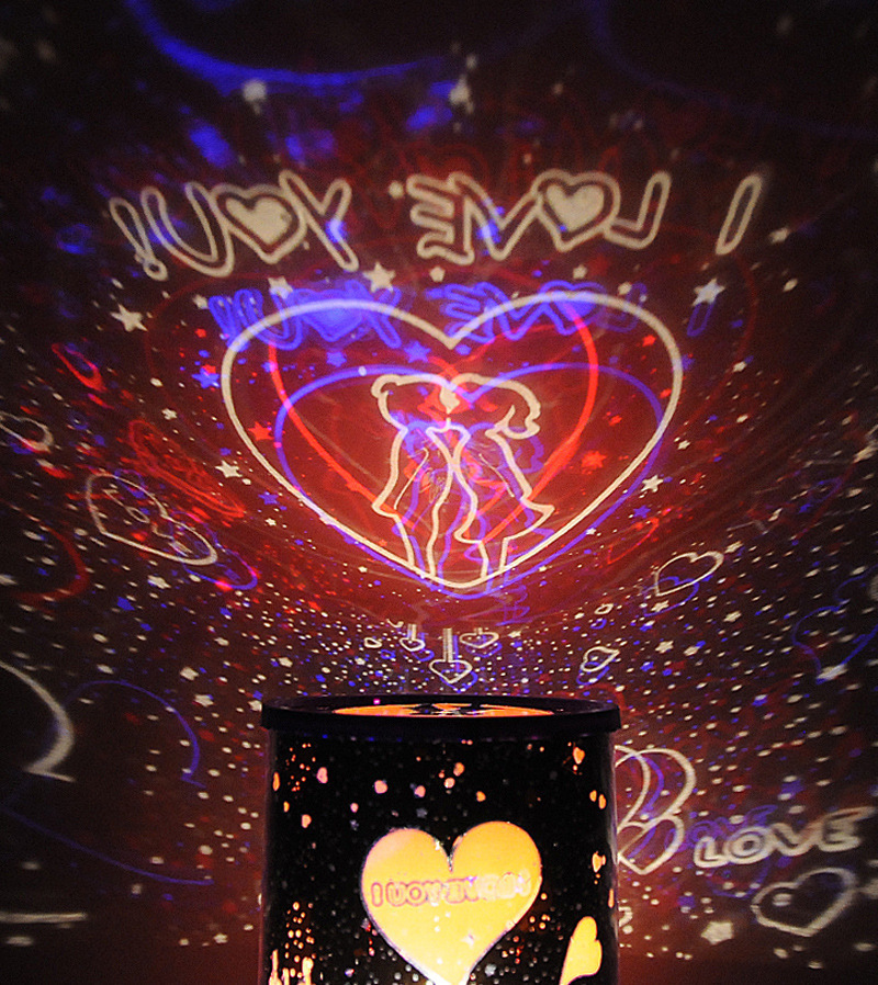 爆款浪漫星空投影灯星星月亮小夜灯USB灯投影仪LED圣诞台灯礼物|ms