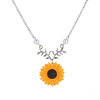 Fashionable necklace from pearl solar-powered, pendant, sweater, accessory, flowered