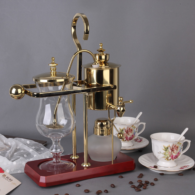 Royal Golden Belgian Coffee Pot Home Semi-automatic Coffee Machine French Style Coffee Siphon Pot Set Royal Golden Belgian Coffee Pot Home Semi-automatic Coffee Machine French Style Coffee Siphon Pot Set