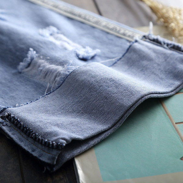 Loose Korean version of cowboy wide leg pants spring summer high