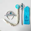 Gloves for princess, magic wand with pigtail, set, “Frozen”, princess Elsa, 4 piece set