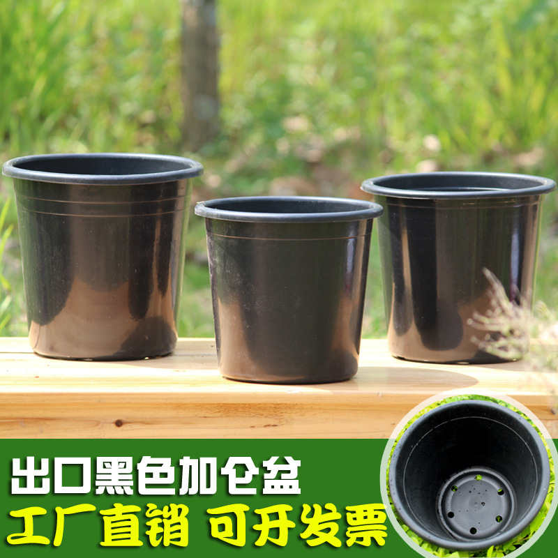 factory wholesale Foreign trade Exit black Plastic gallon Flower pot circular orchid Chinese rose Potted plant grow seedlings