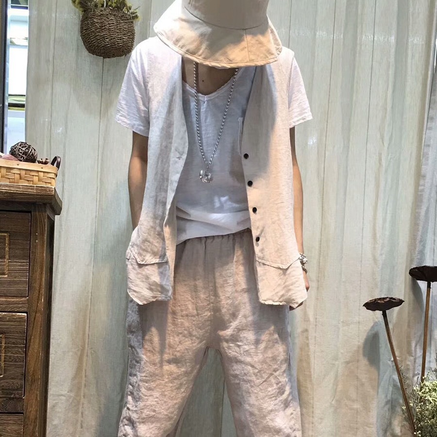 Gilet femme en Coton et lin - Ref 3318027 Image 6