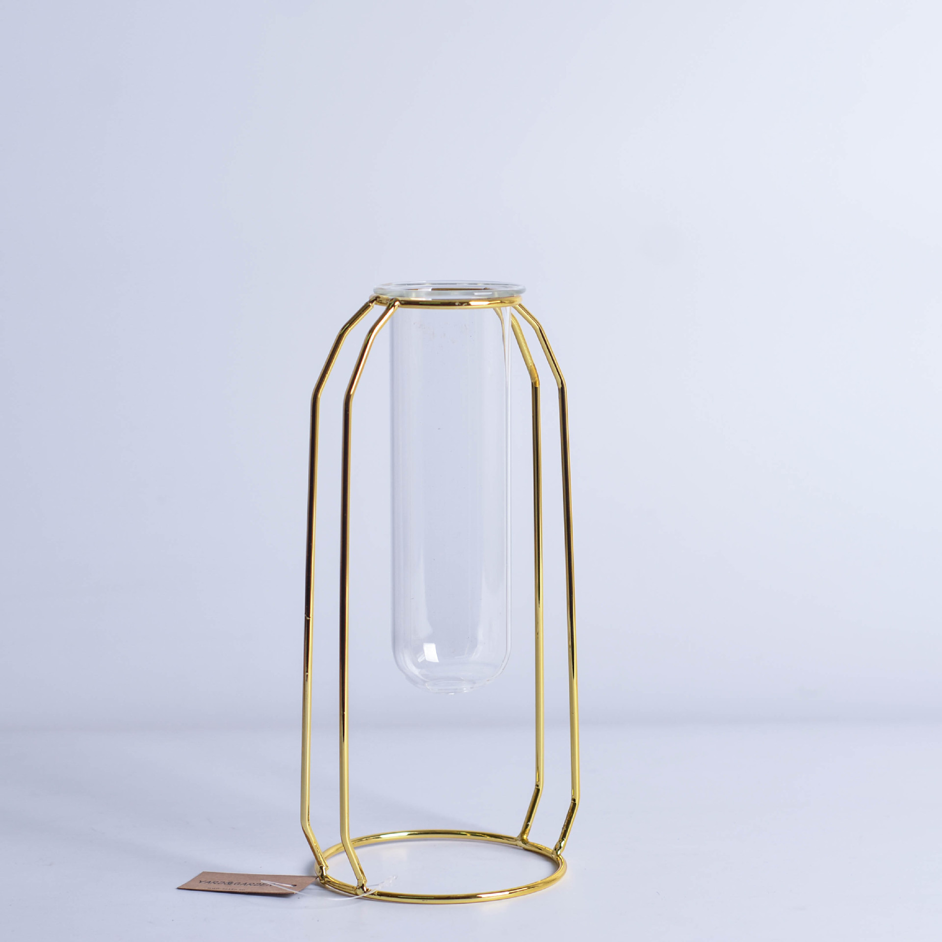 INS Minimalist Luxury Glass Hydroponic Metal Vase