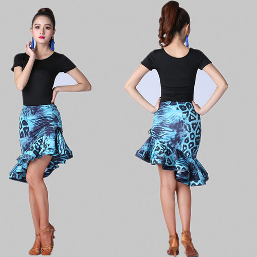 Tian Si Yi Zun Asymmetrical Bustle Fish Tail Skirt Bottom with Drawstring, New Women Adult Latin Dance Wear