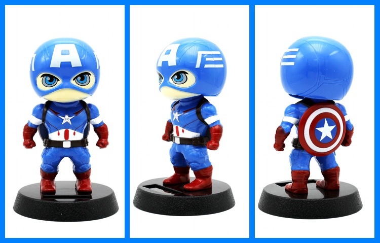Car Creative Captain Car Ornament Solar Creative Car Cartoon Black Panther Cute Bobblehead Doll Ornament