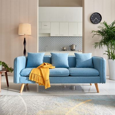 廠家直供北歐小戶型臥室沙發咖啡廳雙人沙發懶人客廳沙發布藝沙發