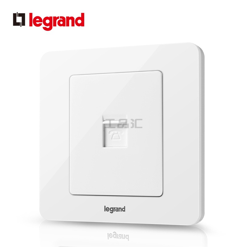 罗格朗 逸典圆/一位电话插座/玉兰白；V6C/T01