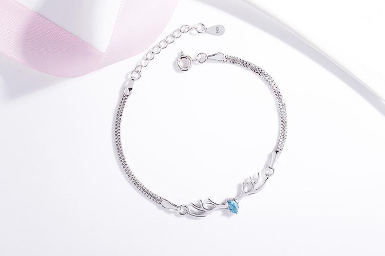 Korean version elk blue crystal diamond antler bracelet wholesalepicture3