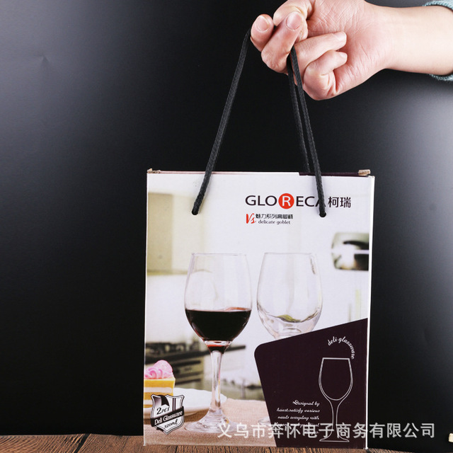 Kerry GL3057 hai hộp quà tặng với minh bạch Pha Lê-miễn phí rượu vang đỏ chiếc cốc chỗ bán buôn 320ml Bộ rượu