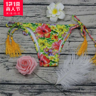 2018新款数码印花性感艳丽游泳女生裤头厂家直销现货底价上架批发|ms