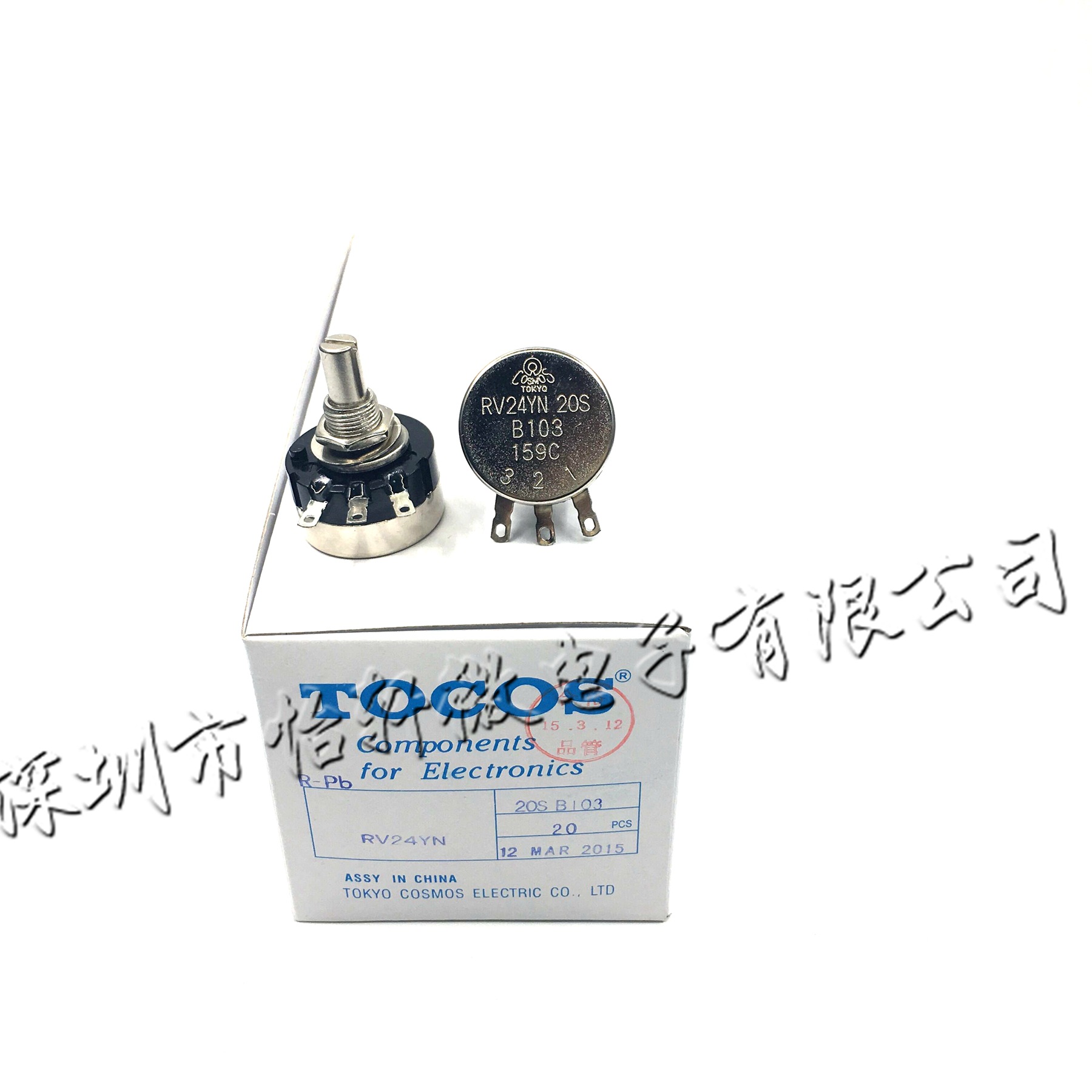 单圈碳膜电位器TOCOS TOKYO RV24YN20S B201 200欧 全新国产现货