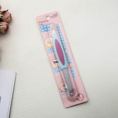 厂家批发美甲工具指甲锉 去死皮叉多功能不锈钢用品双头抛光美甲