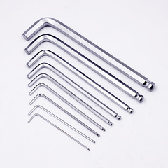 Set of countersunk hex ball head screwdrivers with extended hex bits, hex wrench set, and hexagonal wrench set
