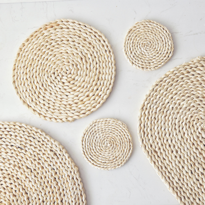 日式天然玉米皮草编餐垫加厚隔热茶杯垫桌垫砂锅垫杯垫防滑垫