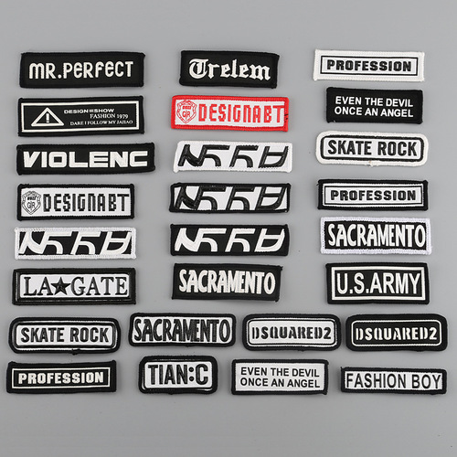 Manufacturer's direct sales fashion letter clothing accessories, clothing, bag, shoe, hat patches and stickers, multi-color microprint transfer cloth stickers