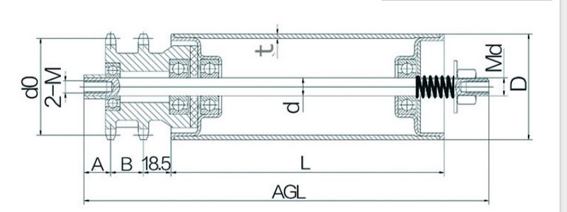可调堆积试滚筒图纸