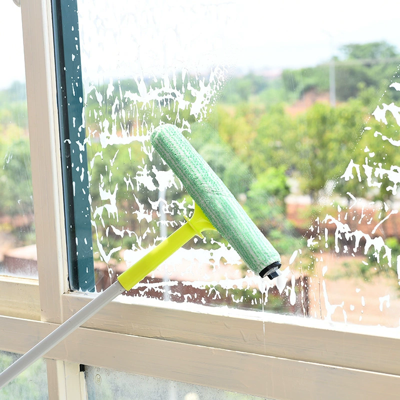 Многофункциональный двухсторонний очиститель окон с телескопической штангой и вспомогательным стержнем для чистки стекол скребок для окон Телескопический скребок для стекол щетка для окон