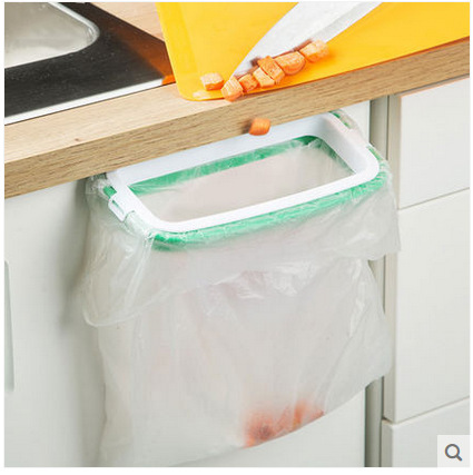 New hangable kitchen garbage rack Cabinet door hanging trash can holder storage rack garbage bag rack