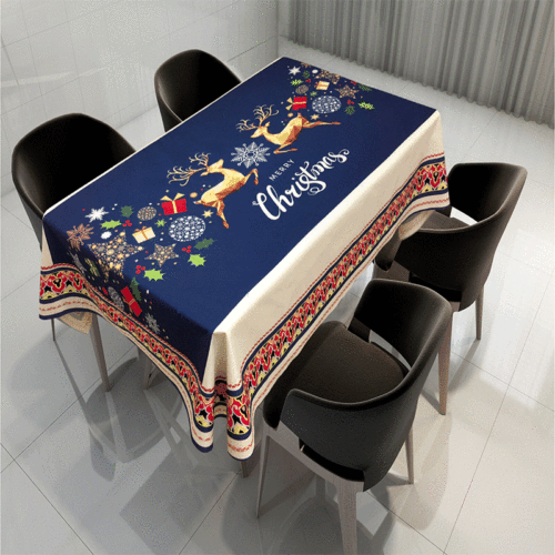 Tablecloth table cloth table cover Christmas Art waterproof and antifouling creative printing table European Christmas table