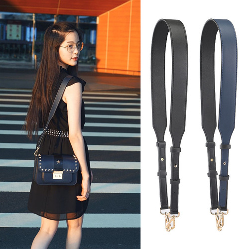 New mk solid color cowhide women's bag strap single shoulder diagonal dual-purpose adjustable star same style women's wide shoulder strap accessories