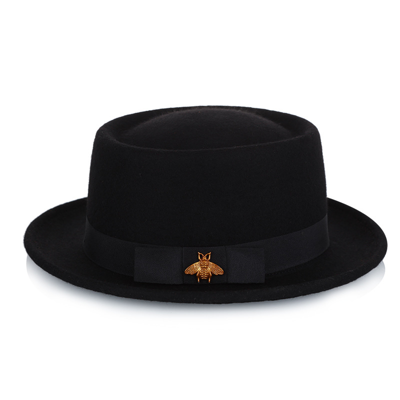 Sombrero de otoño e invierno lana pura Jazz sombrero moda abeja accesorios tradicional artesanía fieltro sombrero fábrica al por mayor