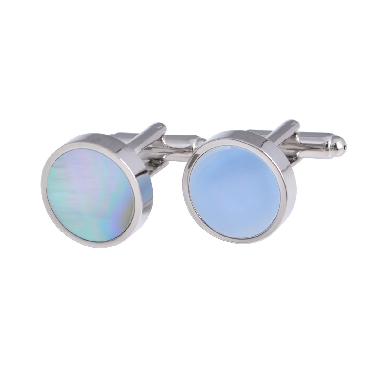 Cartoon Style Solid Color Brass Inlay Shell Men's Cufflinks display picture 3