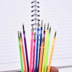 Fluorescent 12-Color Pen Core for Students, 12-Color Candy-Color Fluorescent Neutral Pen Core
