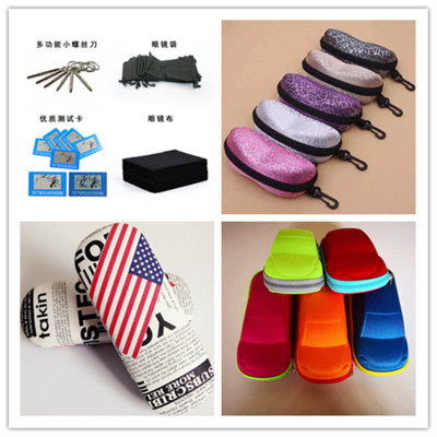 Compression Hooks sunlight Mirror box myopia glasses case Zipper bag Sunglasses Box Cloth bag Polarized card bolt driver On behalf of