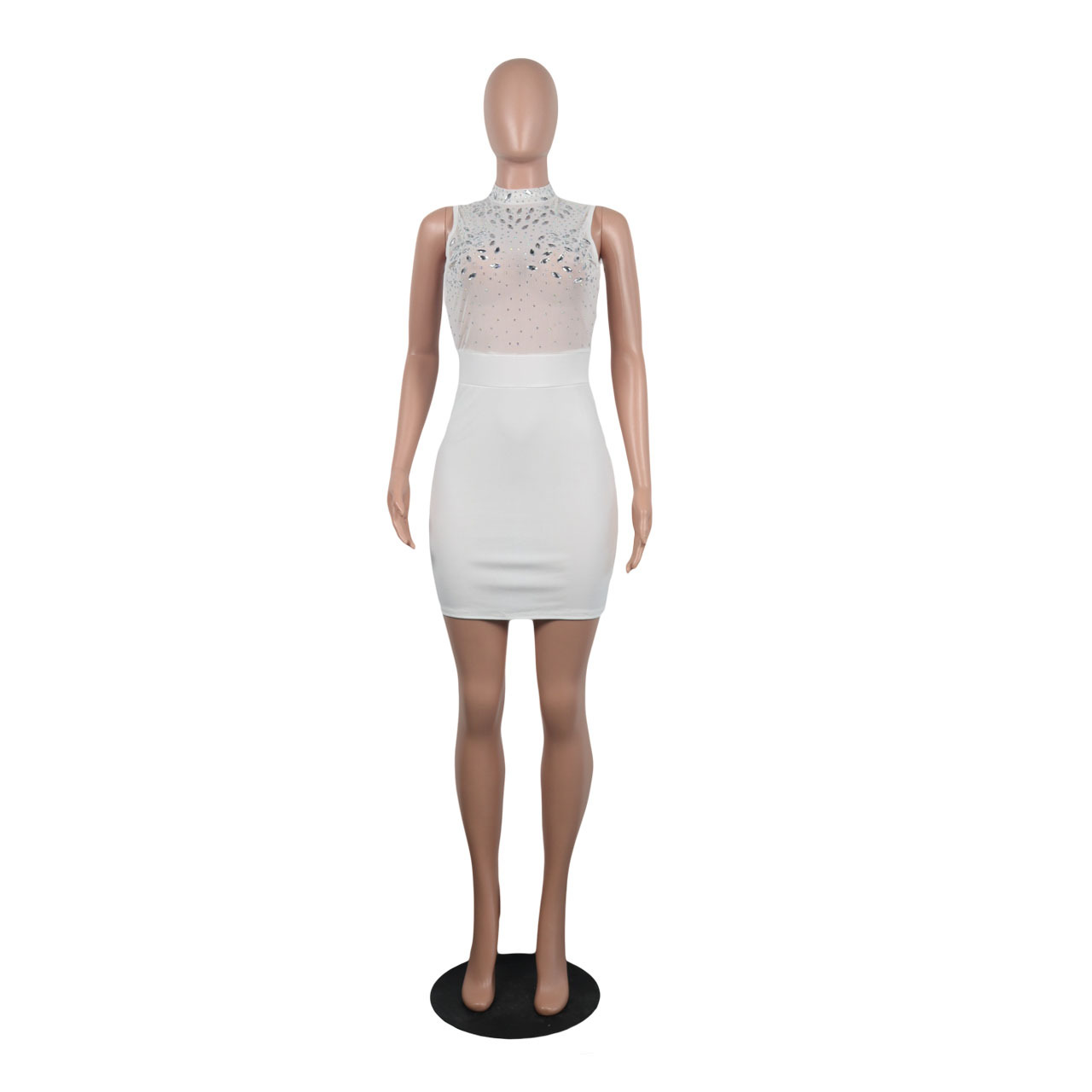Boutique Sexy Women Wear Rhinestone Mesh Dress