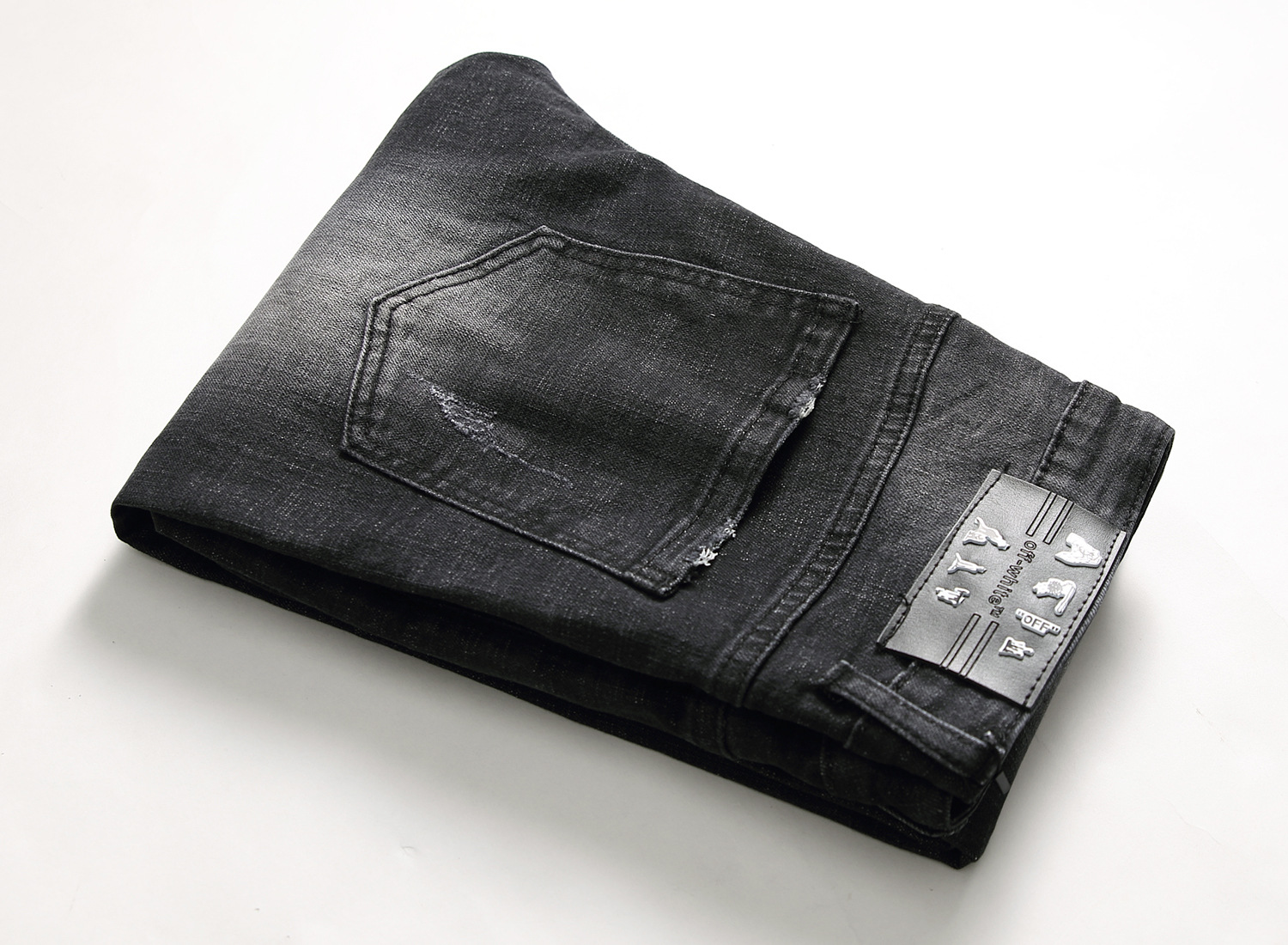 Pantaloni da uomo elastici neri di alta qualità con toppe rovinate, pantaloni da uomo personalizzati e alla moda_voghion.com