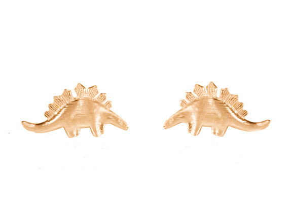 Aretes De Dinosaurio Superventas Pendientes De Aleación De Protección Del Medio Ambiente Pendientes De Plata Y Oro Rosa display picture 9