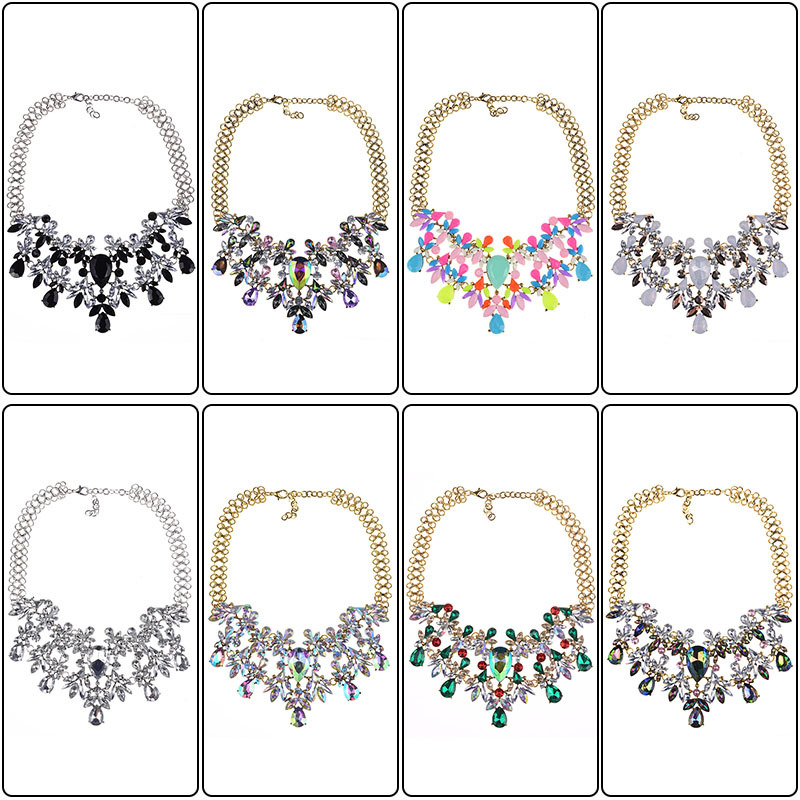 Les Gouttelettes D'Eau Glamour Brillant Cristal Alliage Collier De Gros display picture 1