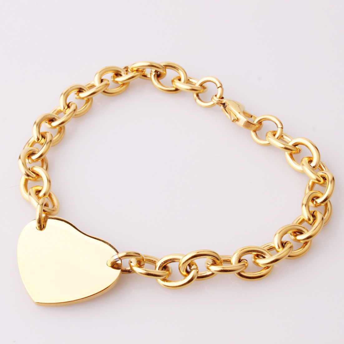 25g Weight Titanium Steel Pendant Material Bracelets Classification Titanium Steel Chain Material 1 Piece Quantity Street Occasion Titanium Steel Material Heart Shape Pattern Women's Gender Polishing Design Basic, Modern Style, Classic Style Style Basic Modern Style Classic Style Heart Shape Titanium Steel Bracelets In Bulk 6