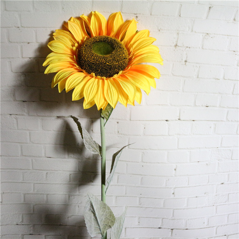 [Girasol de simulación] Para postes flocados, ramas largas, flores de simulación de suelo, estilo pastoral, girasol grande de simulación al por mayor