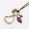 Retro fashionable universal pendant heart shaped suitable for men and women, long accessories, sweater, necklace