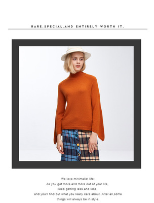 新款女士羊絨衫套頭打底蝴蝶袖半高領純色羊絨衫廠家直銷