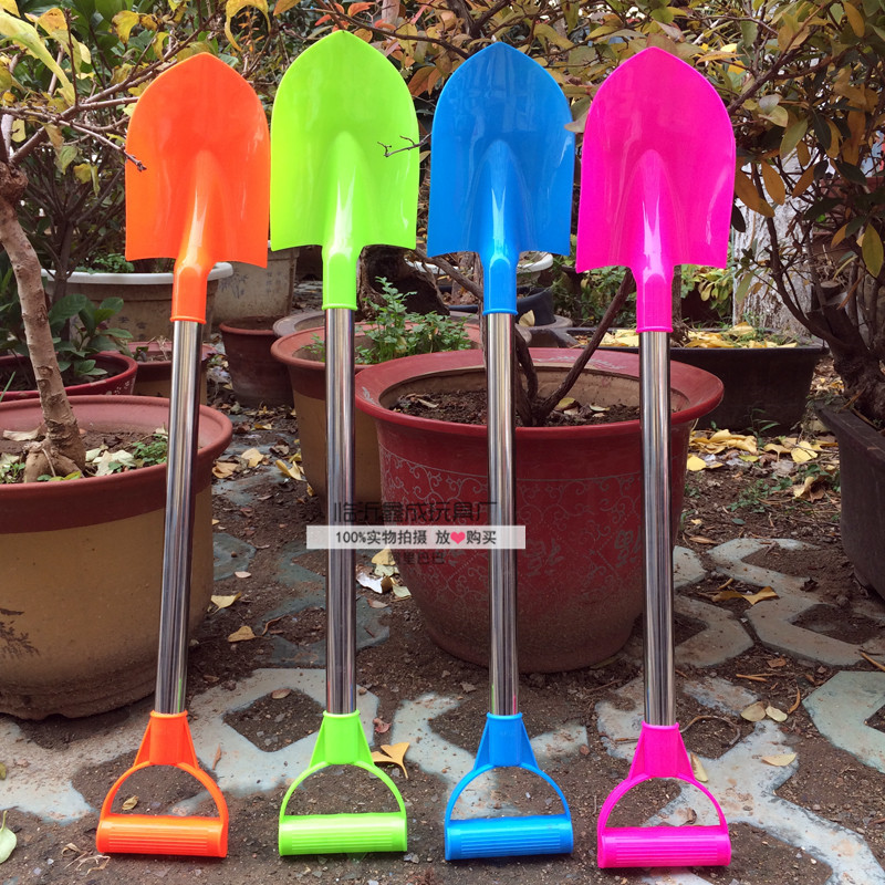廠家銷售加長加厚64cm不鏽鋼把沙灘鏟塑料沙灘玩具雪地鏟挖沙鏟