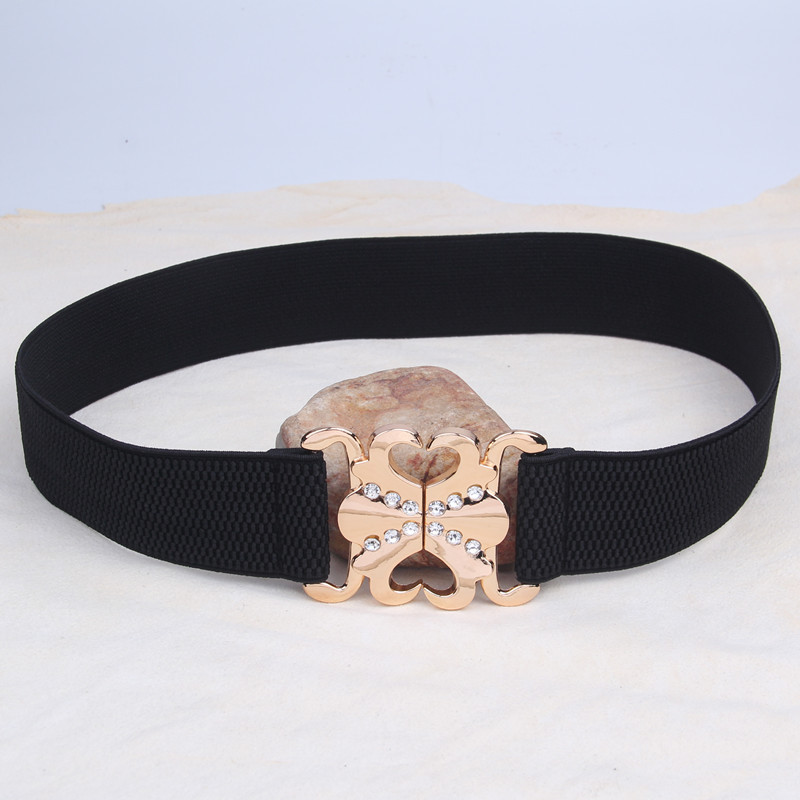 Versatile Elastic Corset Belt For Women With Rhinestone Buckle_voghion.com