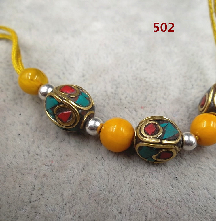 rosary with round beads handmade